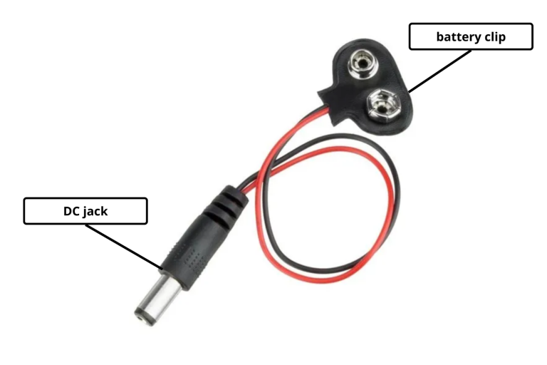 Battery clips with DC Jack